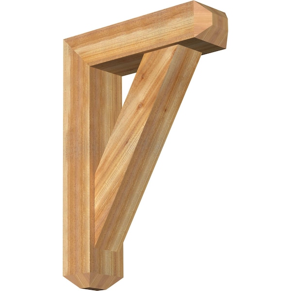 Ekena Millwork Traditional Craftsman Rough Sawn Bracket w/ Offset Brace, Western Red Cedar, 8"W x 30"D x 42"H BKT0806X30X42TRA04RWR - main